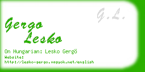 gergo lesko business card
